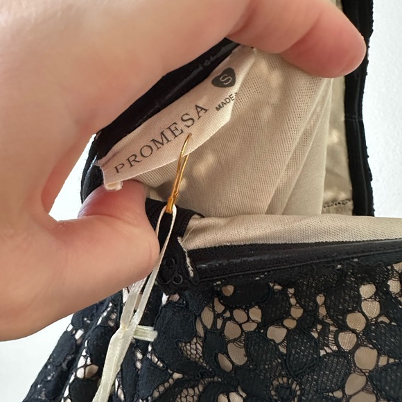 NWT Promesa Black Lace Mini Dress - Picture 3 of 3